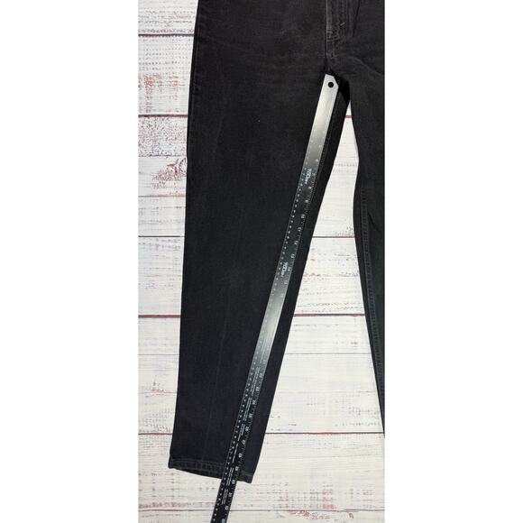 Vintage Levis Jeans Womens 13 JR (Fits 27x30) Black 512 Slim Tapered Denim 90s - Picture 7 of 8